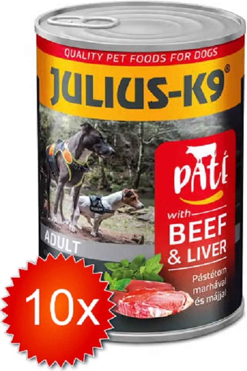 Hondenvoer - Natvoer Hond - Paté - Rund - 10 x 400g by Julius-K9 – product photo