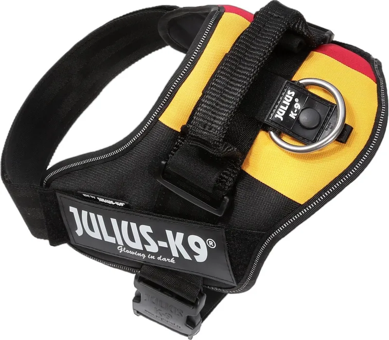 IDC Powertuig/Harnas - Maat 0/58-76cm - M - BELGISCHE VLAG KLEUR de Julius-K9 en 3 kleur – photo produit