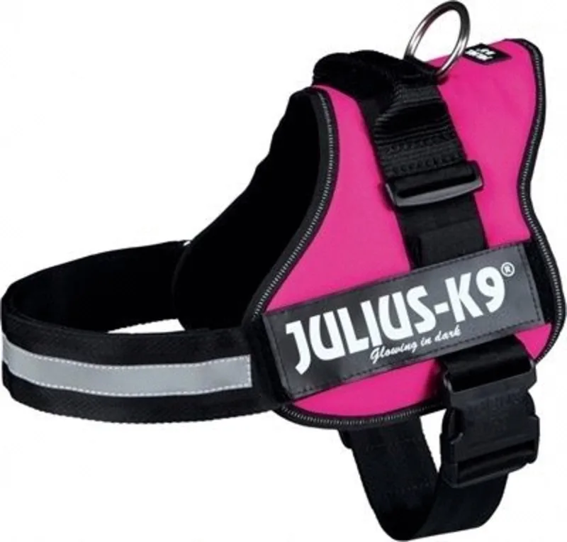 IDC Powertuig/Harnas - Maat 3/82-118cm - XXL - Fuchsia von Julius-K9 in MultiRozeZwart – Produktfoto