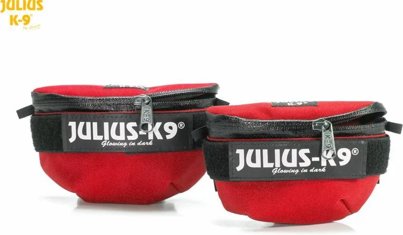 IDC® universele zijtassen voor harnas maat baby1 tot maat mini. by Julius-K9 in Red – product photo