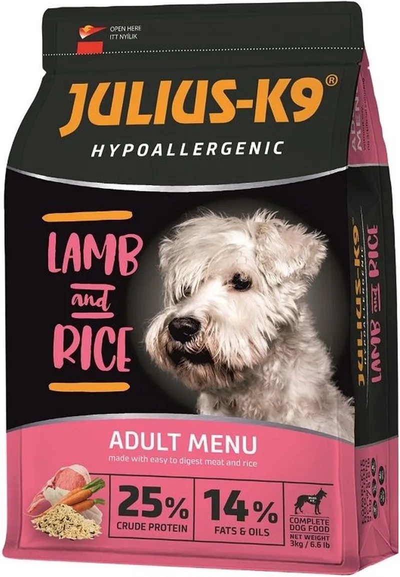 Lamb & Rice - Hypoallergeen hondenvoer voor volwassen honden met lam & rijst - Kleine hondenbrokken voor gevoelige kleine honden- 3kg by Julius-K9 – product photo