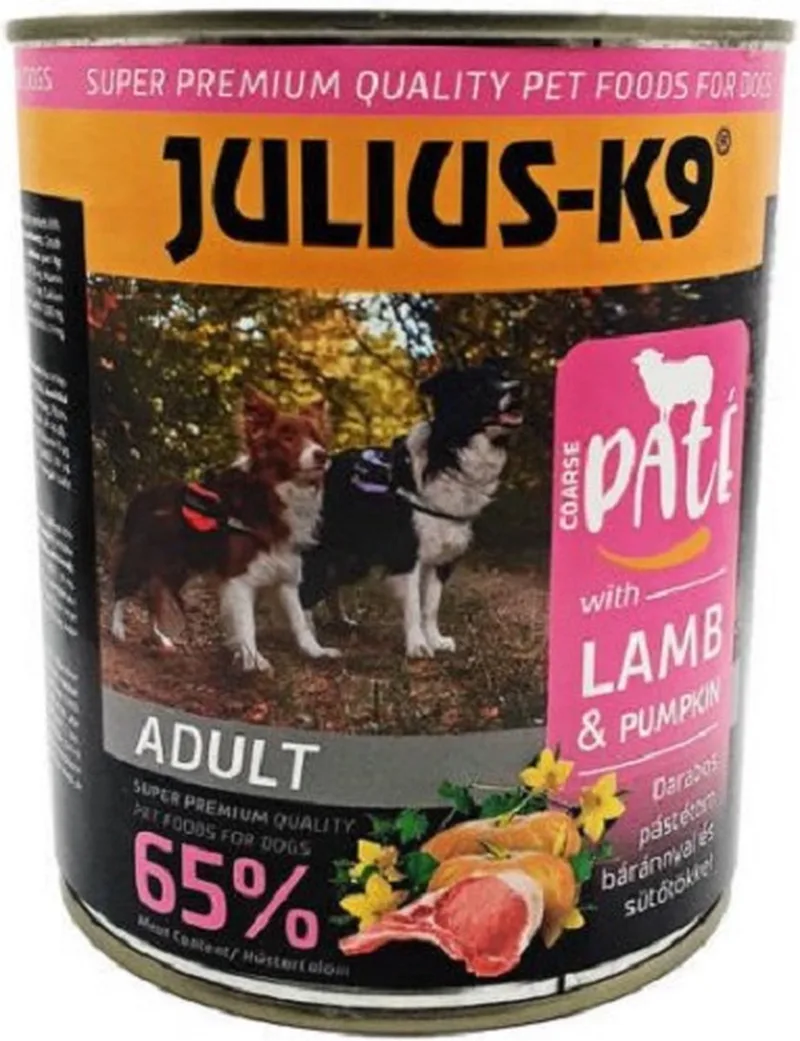 Natvoer Hond - Paté - Lam & pompoen - 4 x 800g by Julius-K9 – product photo