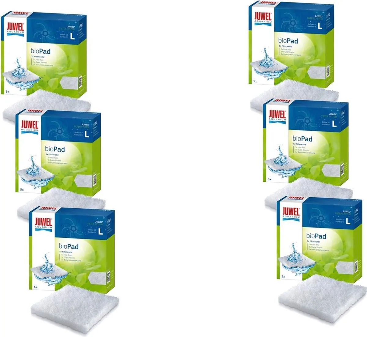 Biopad L Standaard - Filtermateriaal - 6 x 13.3x13.3x1 cm Standard de Juwel – photo produit