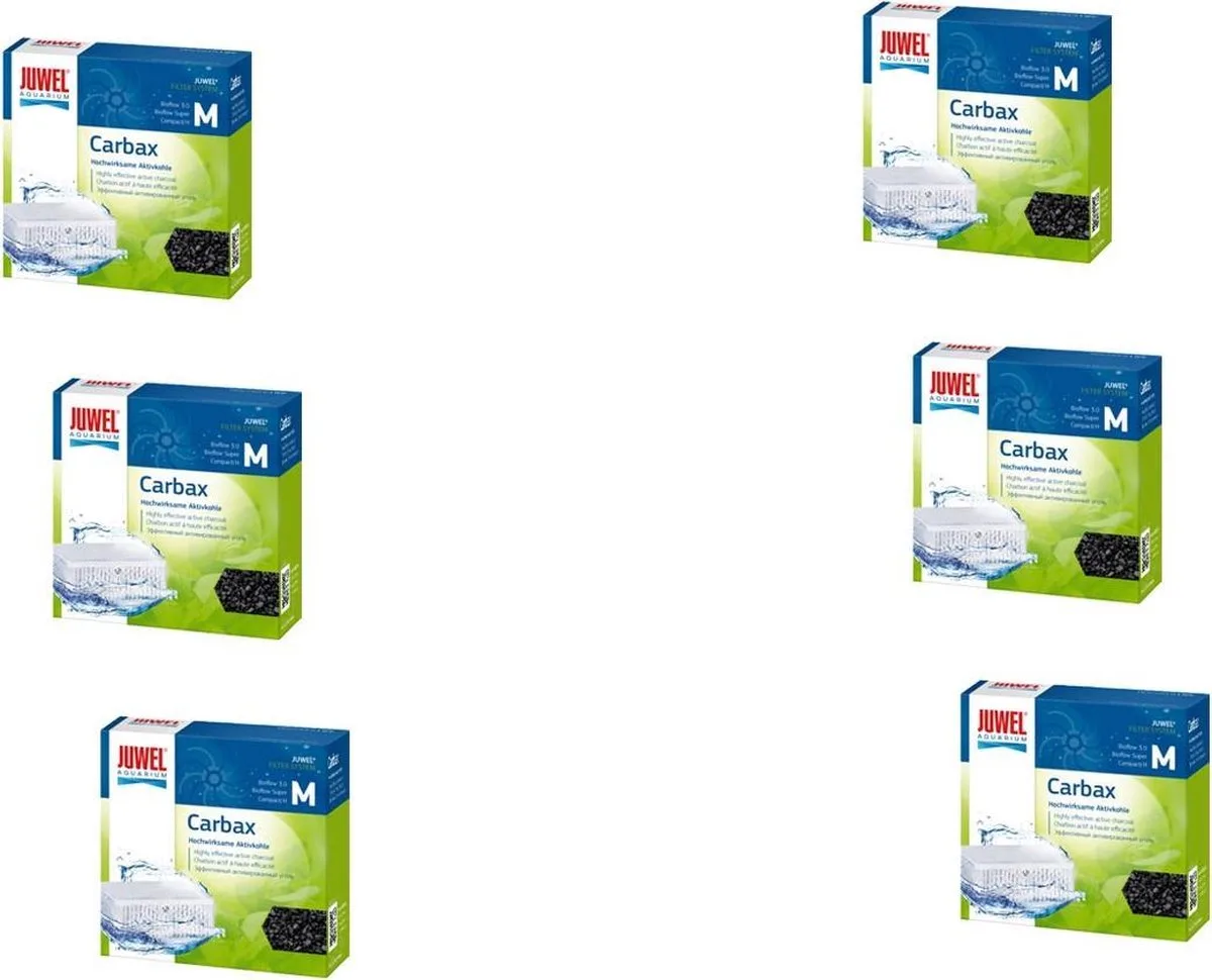 Carbax M Compact - Filtermateriaal - 6 x 10x10x5 cm Wit Compact de Juwel – photo produit