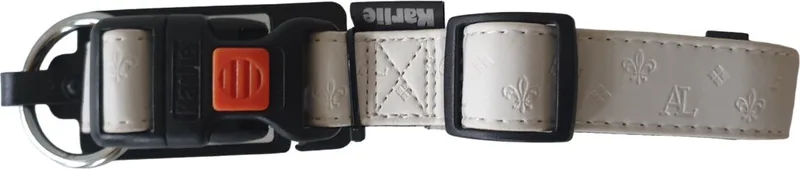 Art Leather Plus Halsband / Hondenhalsband - Synthetisch leder - L - Breedte 25 mm - Nekomtrek 45 - 65 cm (GELIEVE ALVORENS BESTELLEN OPMETEN) von Karlie in Weiß – Produktfoto