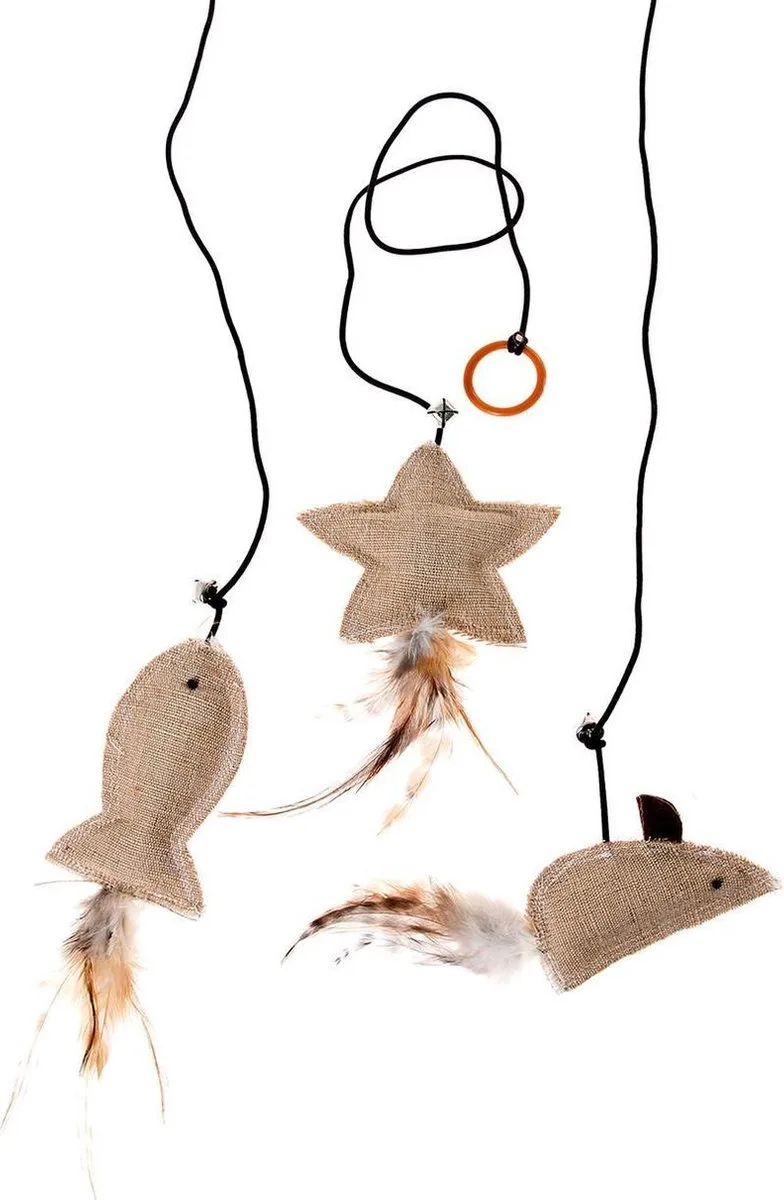 Cat toy twinies with feathers, 10cm with catnip, assorted de Karlie en Beige – photo produit