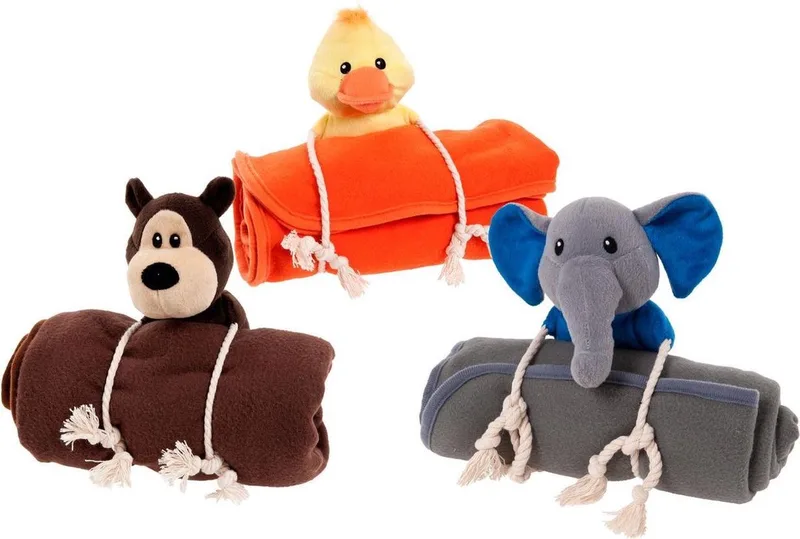 Dog toy duck with blanket, orange 70 x 100 cm de Karlie en Orange, Jaune – photo produit
