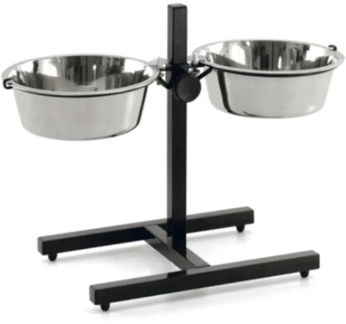H-Standaard Met Bakken Zwart 2X3 LTR de Karlie en Zwart rvs – photo produit