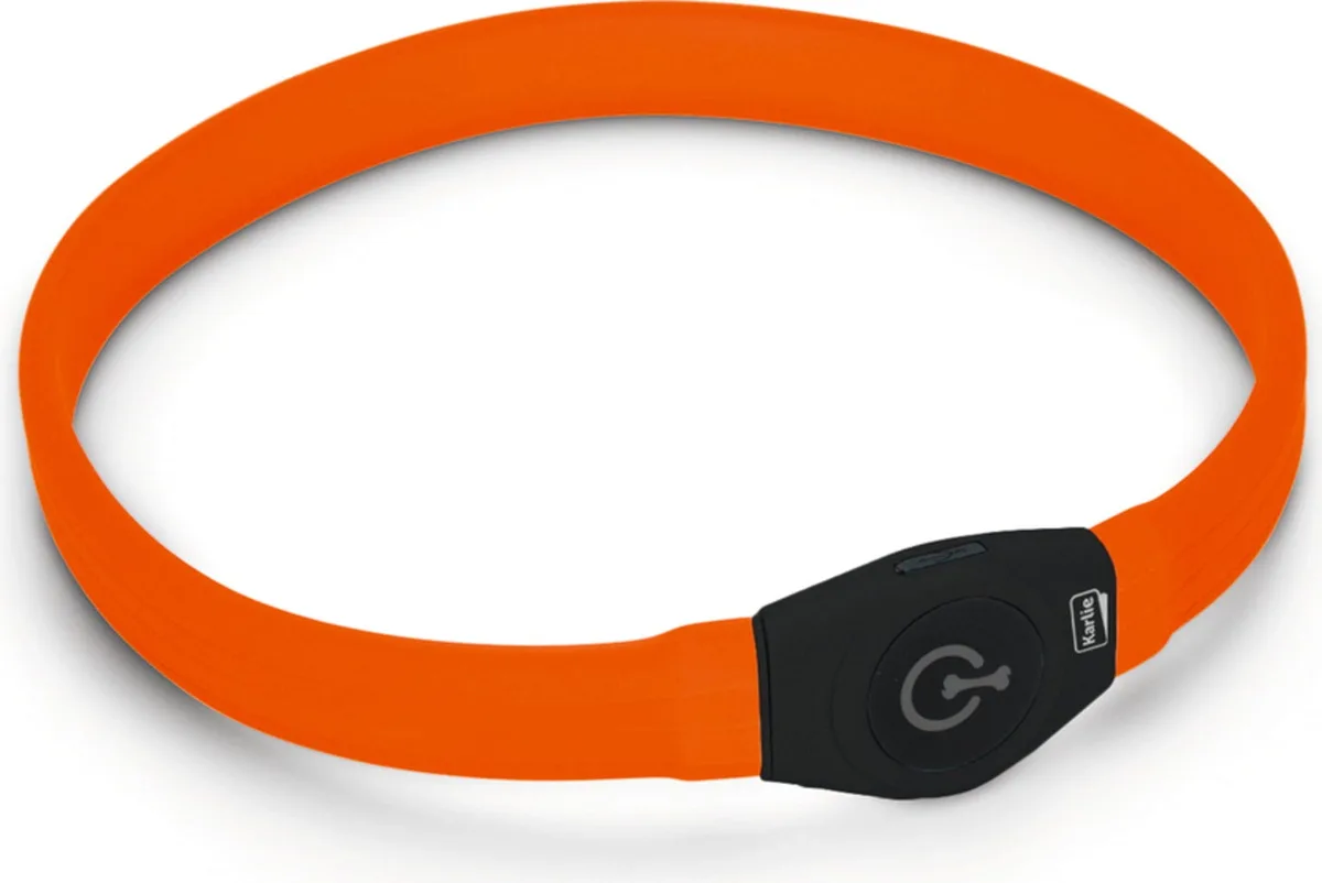 Halsband Visio Light LED Langhaar orange - 1 Stk von Karlie – Produktfoto