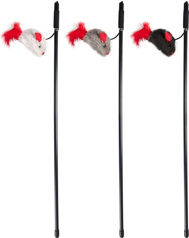 Kattenspeelgoed hengel Met Geluid - 5 x 14 x 61 by Karlie in Black – product photo