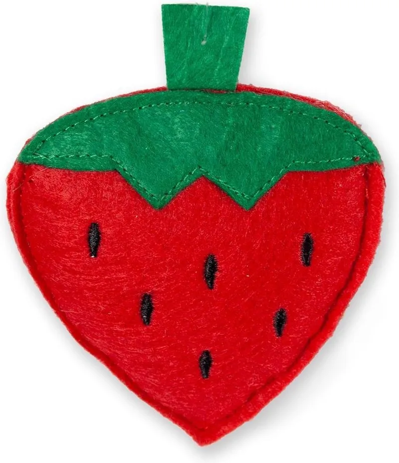 Kattenspeeltje aardbei textiel 9,5 cm by Karlie in Red – product photo
