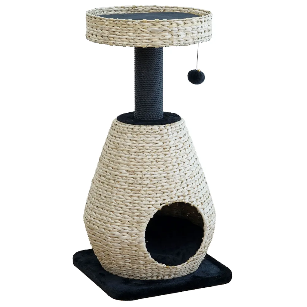 waterhyacint krabmeubel Scuro S zwart/naturel voor katten van Karlie – productfoto