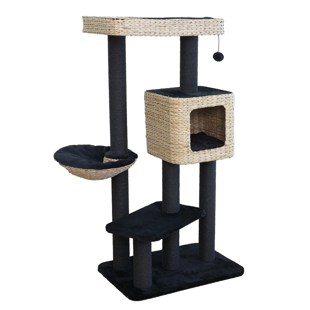 waterhyacint krabmeubel Sombra L zwart/naturel kattenaccessoires by Karlie – product photo