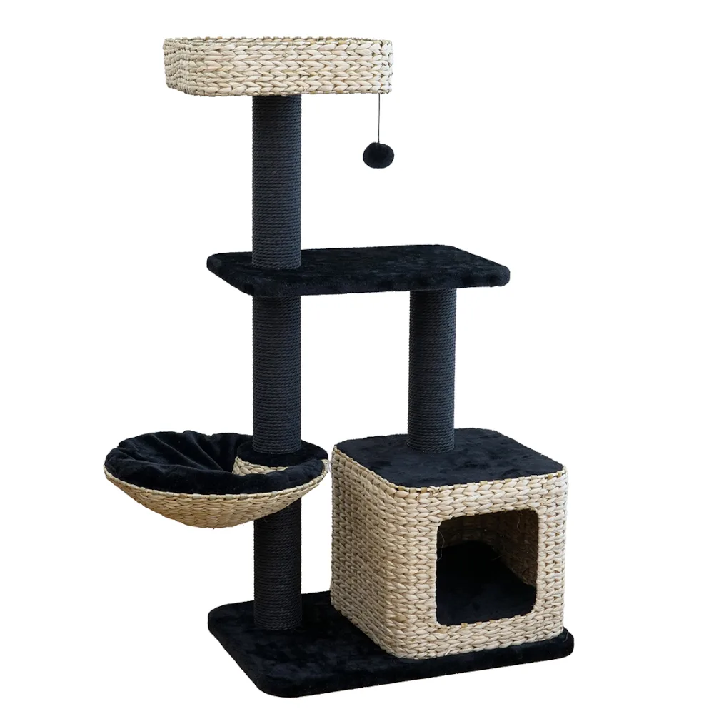 waterhyacint krabmeubel Sombra M zwart/naturel kattenaccessoires van Karlie – productfoto
