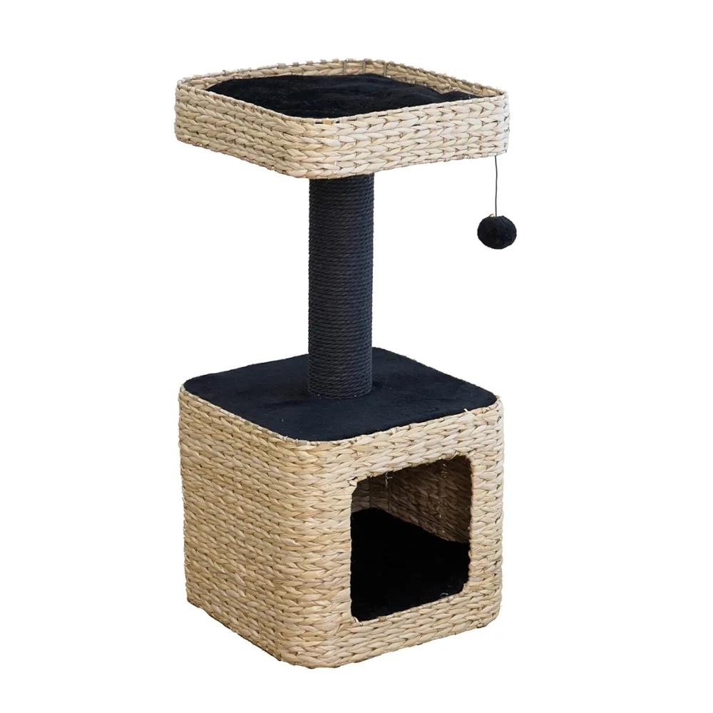 waterhyacint krabmeubel Sombra S zwart/naturel voor katten van Karlie – productfoto