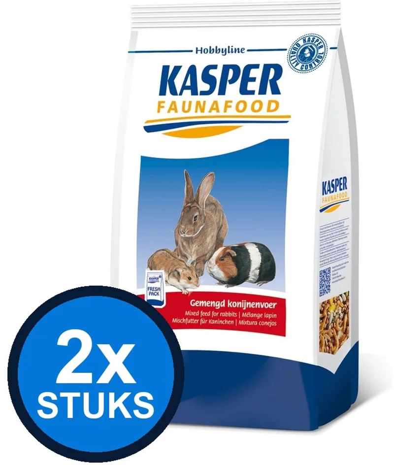 2x Kasper Faunafood Gemengd Konijnenvoer - Konijnenvoer de Kasper Faunafood – photo produit