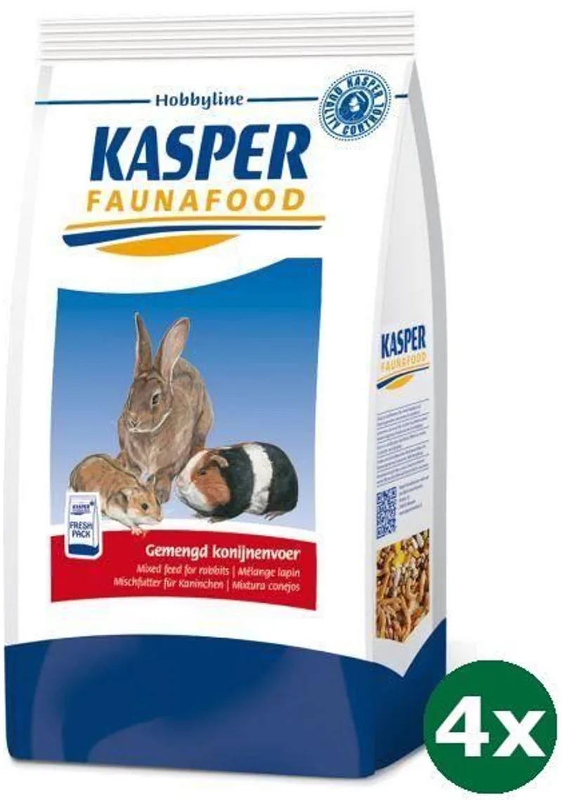 4x3,5 kg Kasper faunafood hobbyline gemengd konijnenvoer met rode wortel by Kasper Faunafood – product photo