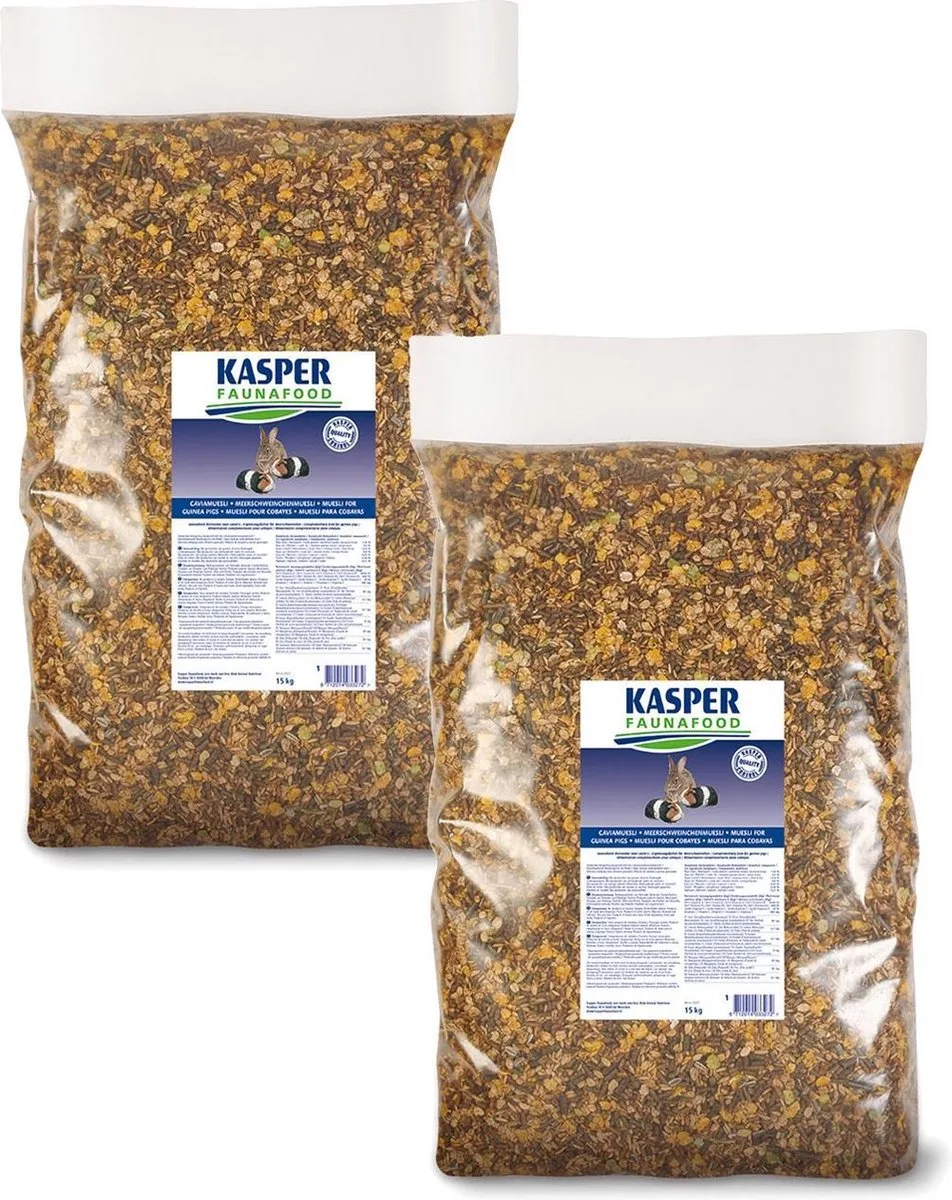 Caviamuesli - Caviavoer - 2 x 15 kg van Kasper Faunafood – productfoto