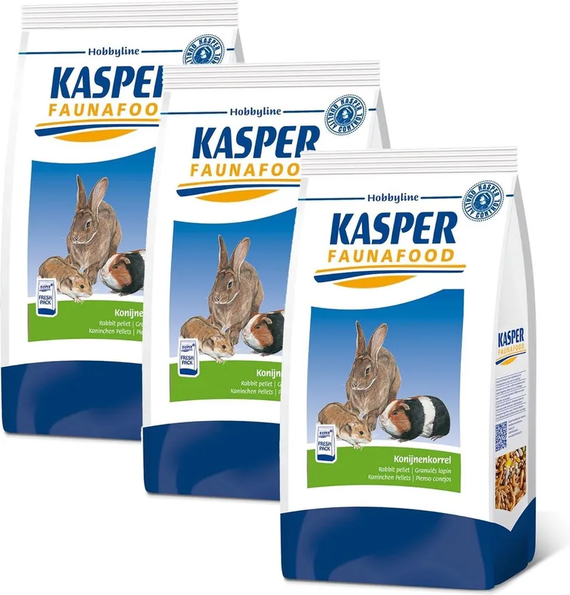 Konijnenkorrel - Konijnenvoer - 3 x 4 kg de Kasper Faunafood – photo produit