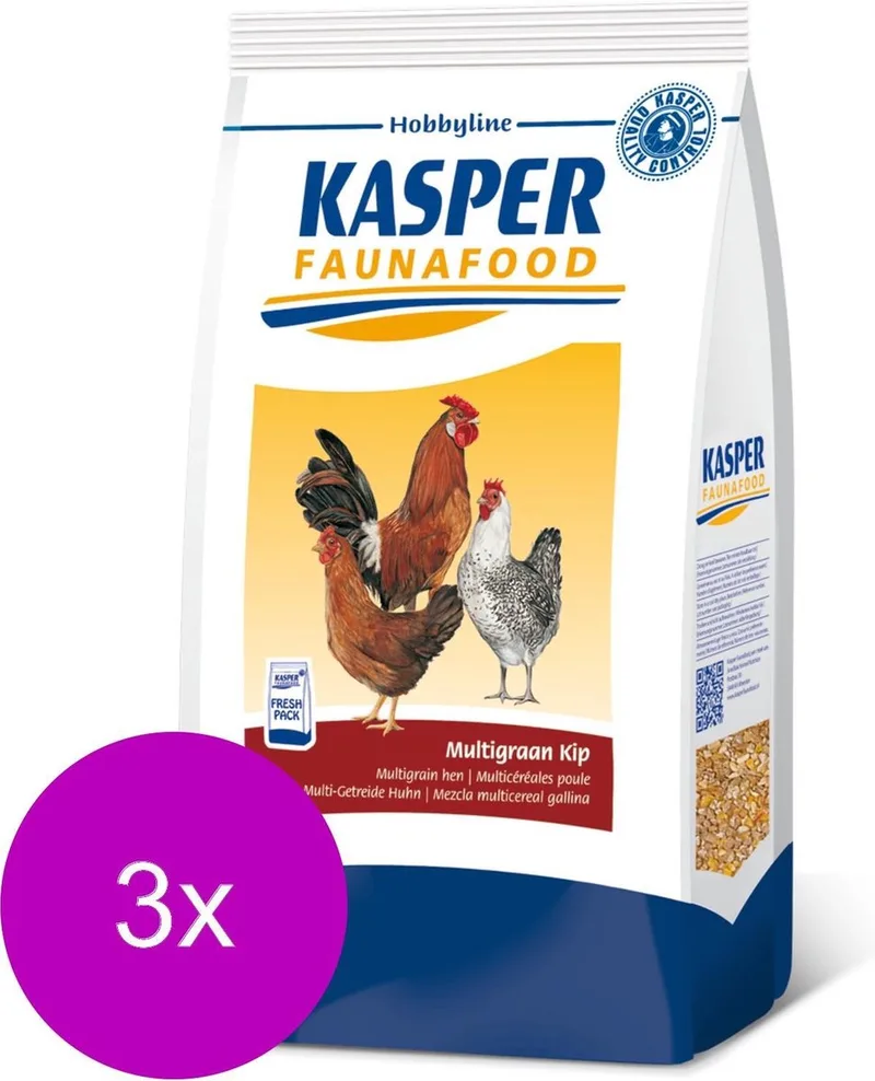 Multigraan Kip - Kippenvoer - 3 x 4 kg von Kasper Faunafood – Produktfoto