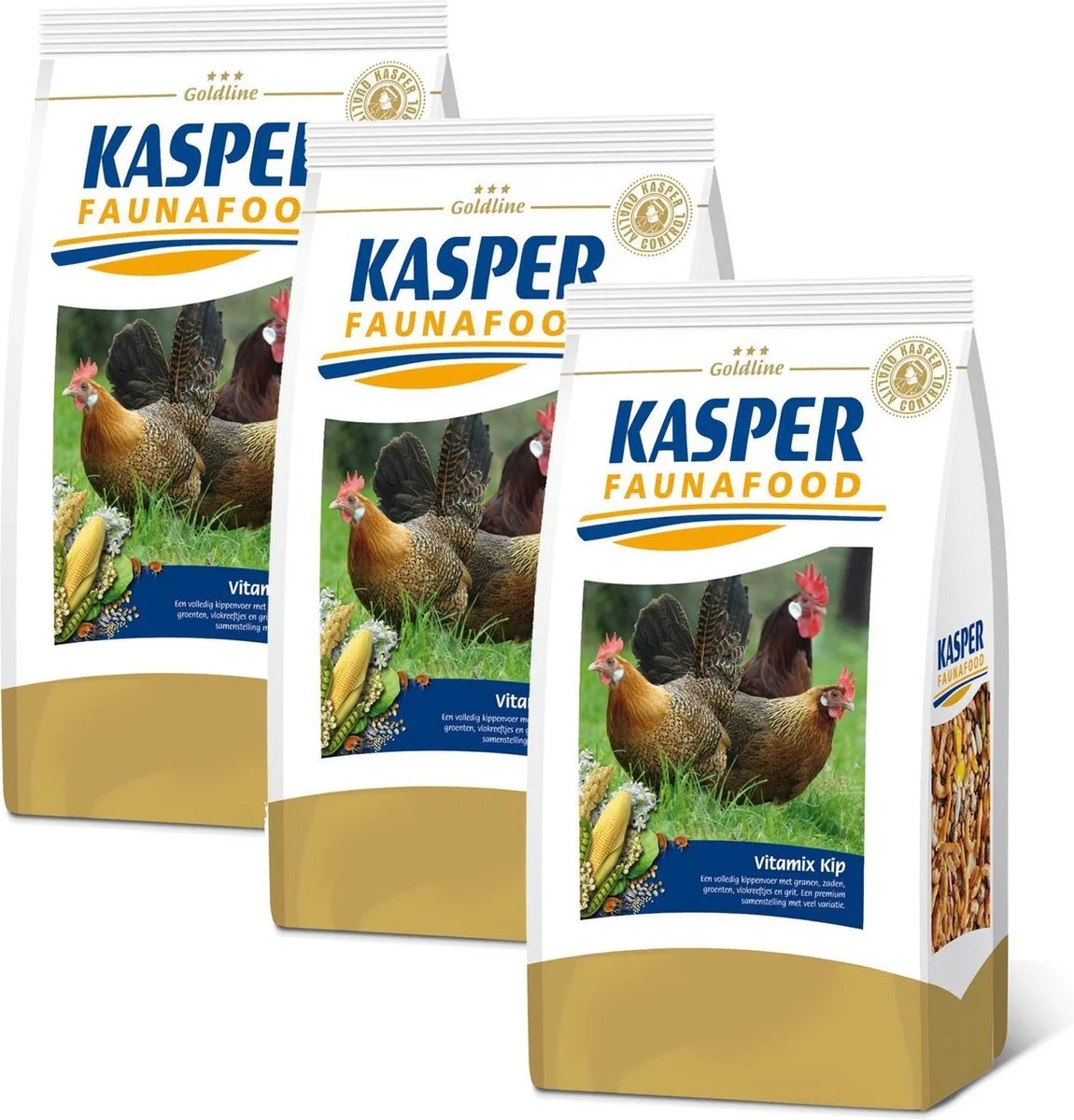 Vitamix Kip - Kippenvoer - 3 x 3 kg van Kasper Faunafood – productfoto