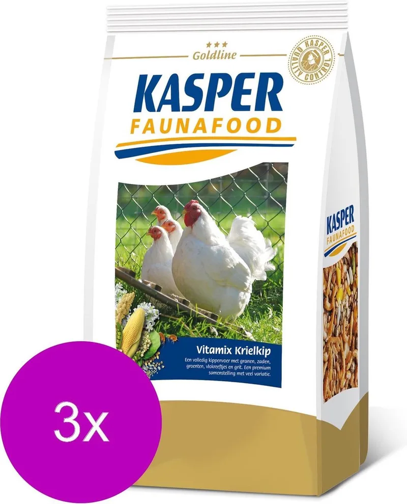 Vitamix Krielkip - Kippenvoer - 3 x 3 kg de Kasper Faunafood – photo produit