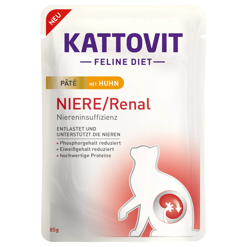 10x 85g Kattovit nieren/Renal Paté met kip nat kattenvoer by Kattovit – product photo
