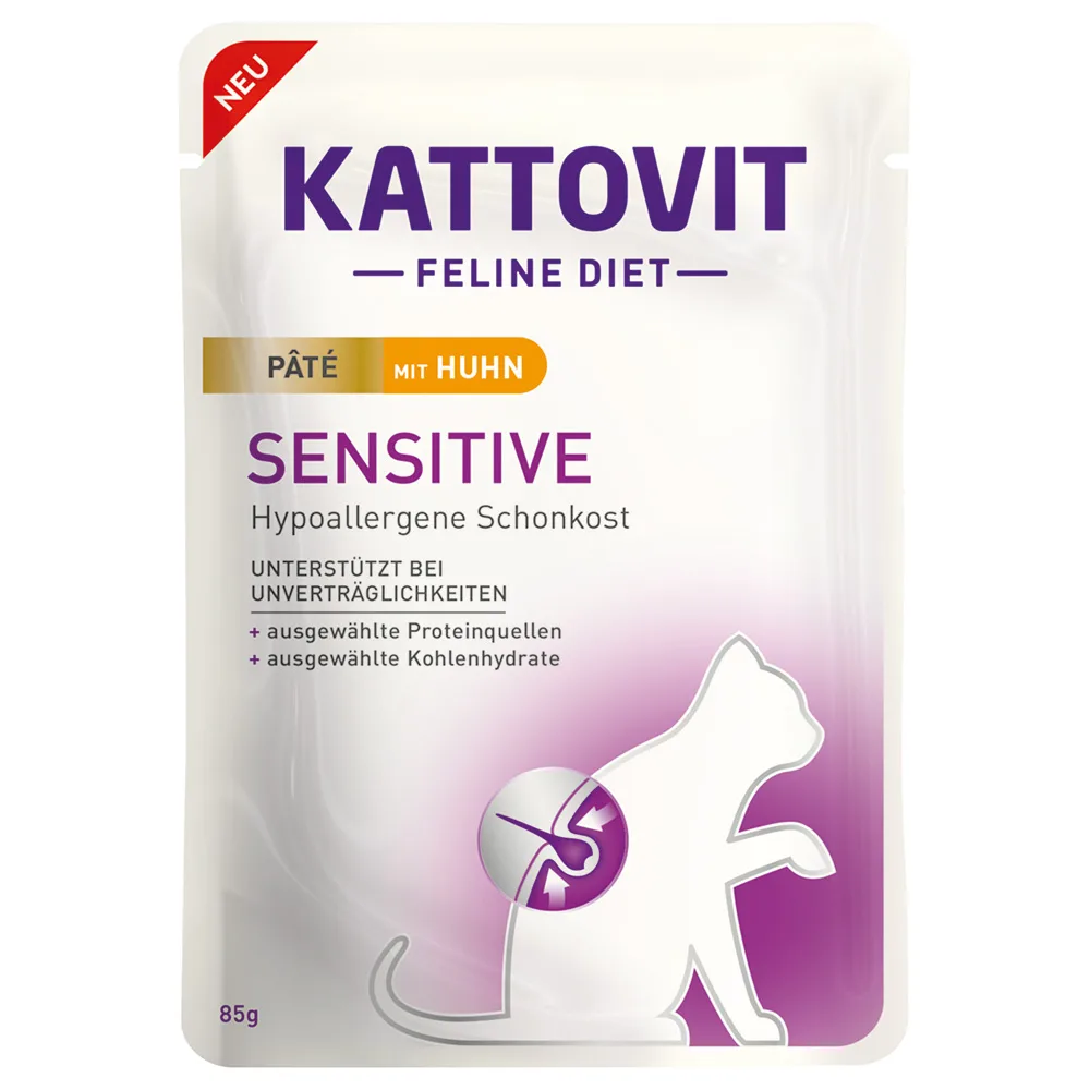 10x 85g Kattovit Sensitive Paté met kip, nat kattenvoer van Kattovit – productfoto