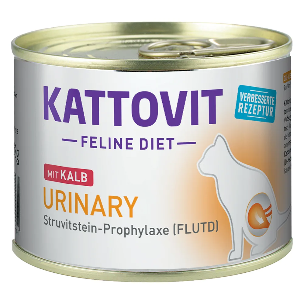 6x185g Urinary (Struvitstenen-Profylaxe) Kalfsvlees Kattovit Kattenvoer van Kattovit – productfoto