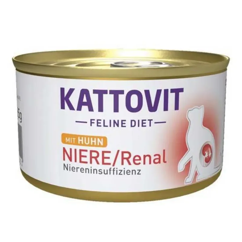Feline Diet Niere/renal Chicken Natvoer Voor Katten 185g fra Kattovit – produktbillede
