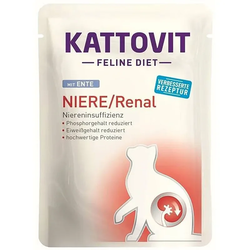 Natvoer Voor Katten Met Eend Voor Nier/niere Dieet 85g by Kattovit – product photo