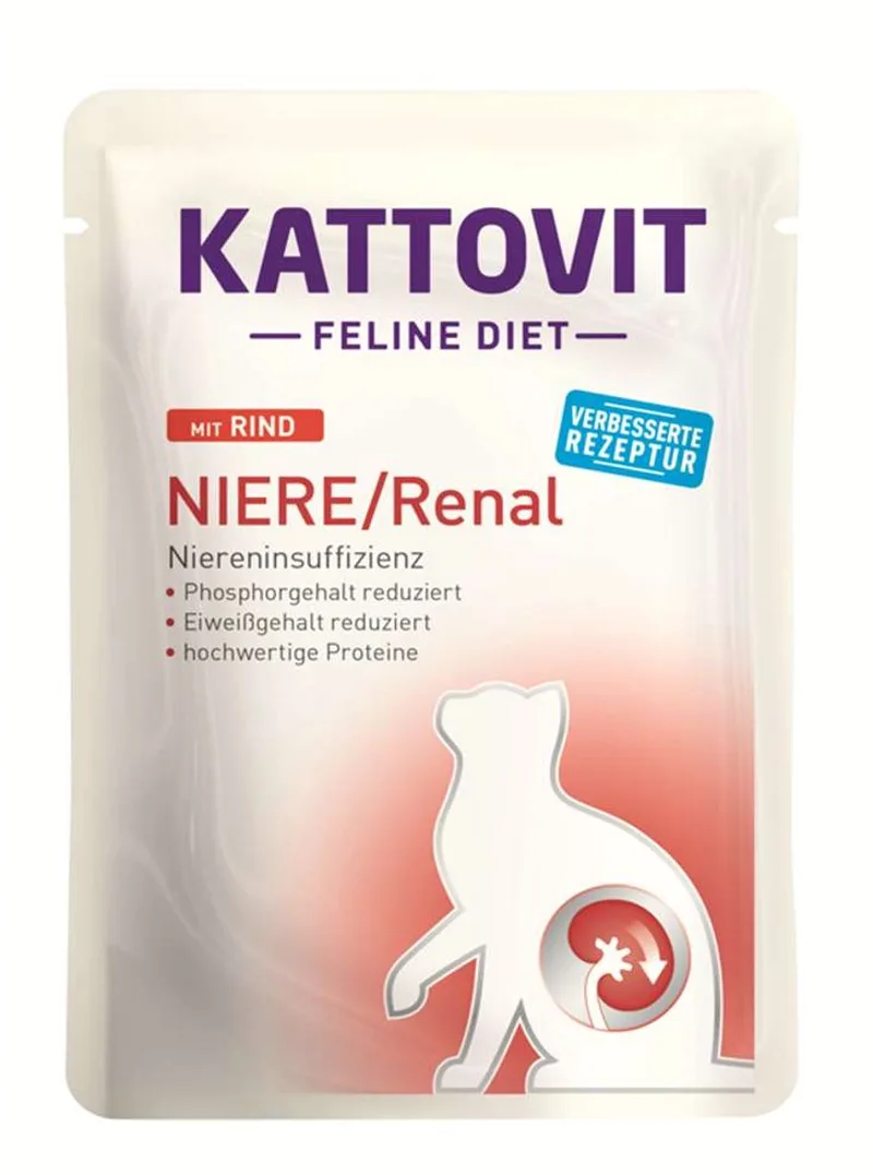 Niere/Renal - Dieetvoer Kat - Rund (Beef) in Saus - Ondersteunt de Nieren - 24 x 85g de Kattovit – photo produit