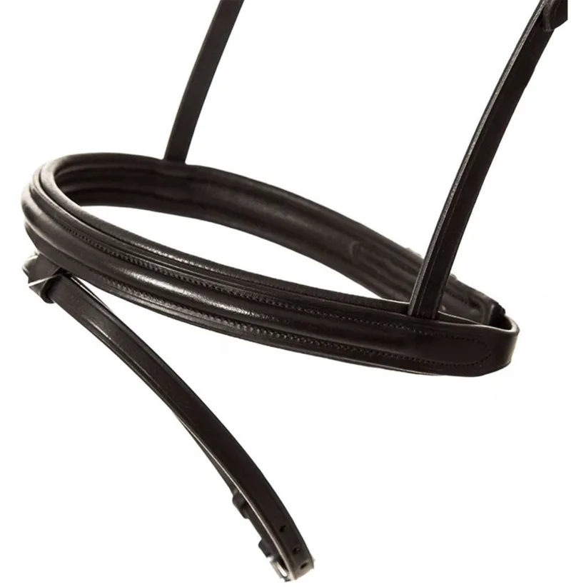 hoofdstel Quentin Black Cob - Zwart leren engels hoofdstel met gecombineerde neusriem by Kavalkade – product photo