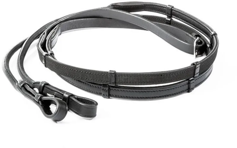 Leren/rubberen teugels Kavalkade by Kavalkade in Black – product photo