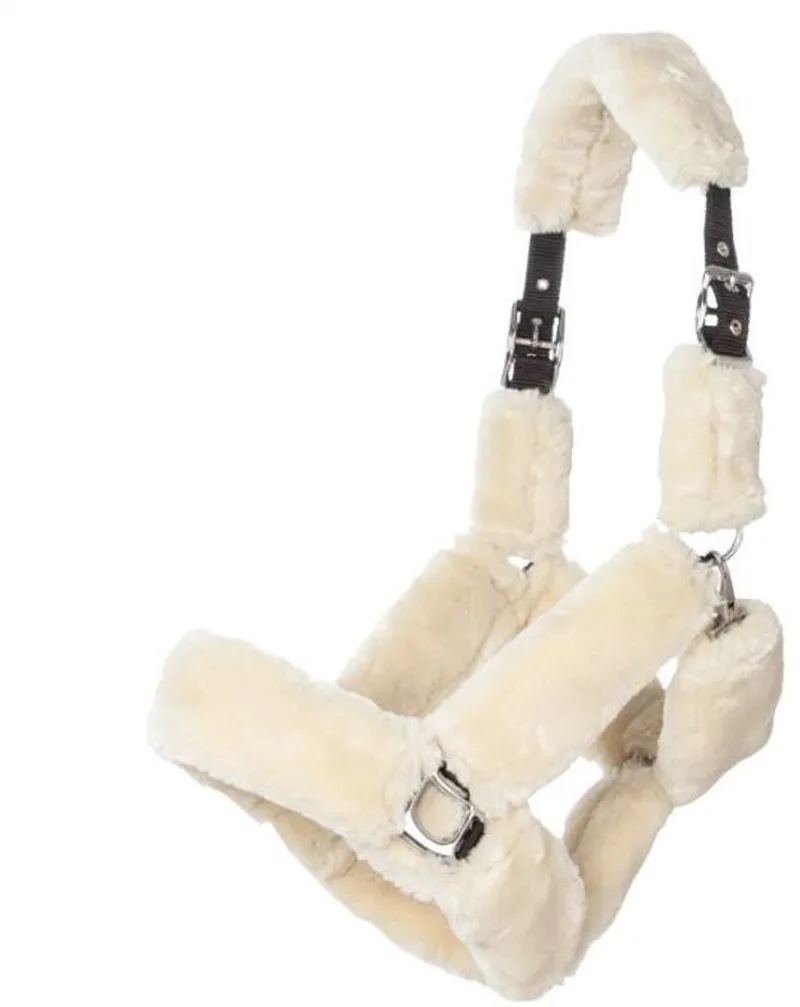 Reizende halster voor paard met teddy fleece Kavalkade de Kavalkade en Beige – photo produit