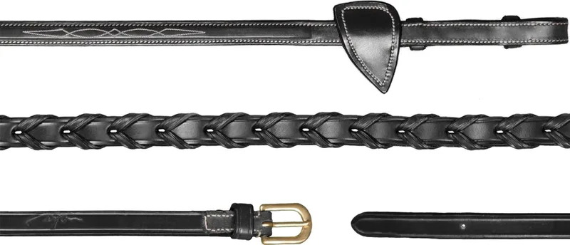 1/2 Gevlochten Teugels Cob de Kentucky Horsewear en Noir – photo produit