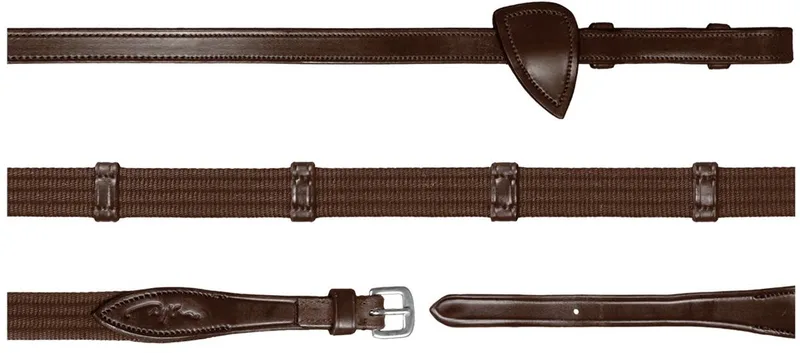 5/8 Webband teugels met 9 leren passanten de Kentucky Horsewear en Marron – photo produit