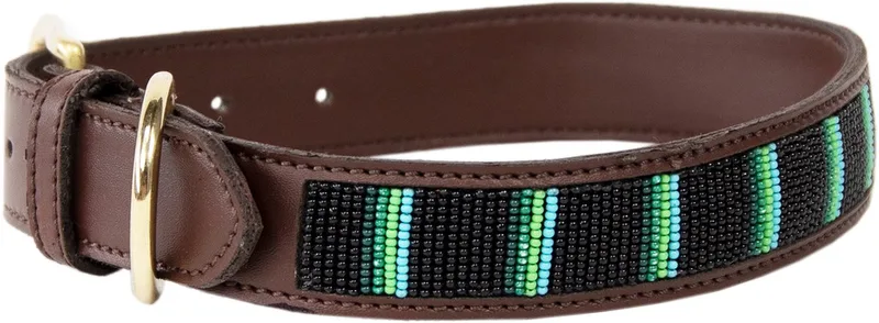 Dogwear - Dogwear - Hondenhalsband - Handgeknoopte Parels - Maat XXS - 28cm - Hondenriem van Kentucky Horsewear in Zwart – productfoto