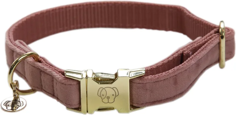 Dogwear Hondenhalsband Velvet - Oud XXS - 18-26cm by Kentucky Horsewear in Pink – product photo
