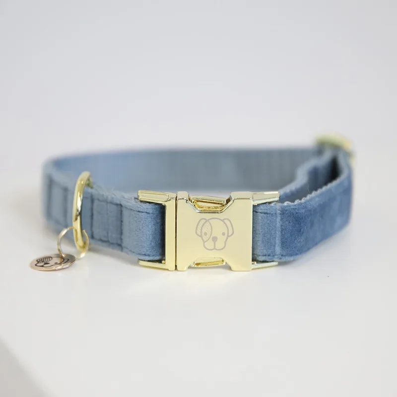 Dogwear Hondenhalsband Velvet - XXS - 18-26cm by Kentucky Horsewear in Light blue – product photo