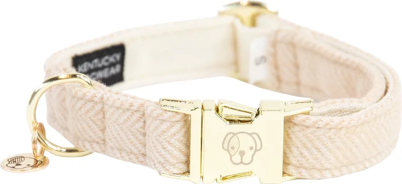 Dogwear - Hondenhalsband Wol - Maat XXS - 18-26cm - Hondenriem van Kentucky Horsewear in Beige – productfoto