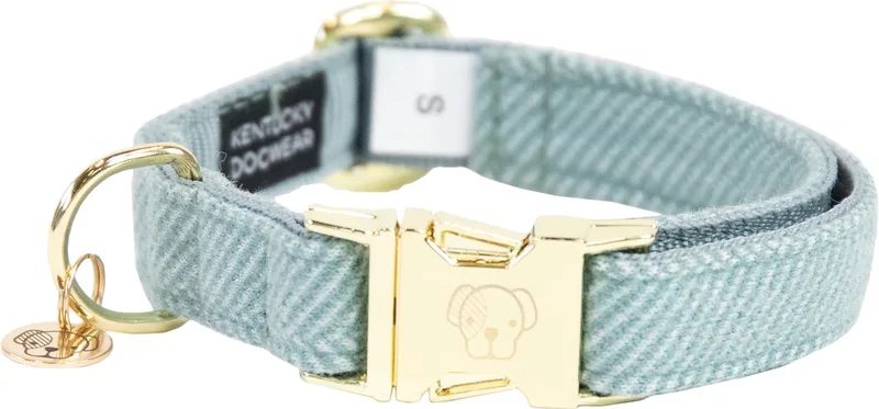 Dogwear - Hondenhalsband Wol - Maat XXS - 18-26cm - Hondenriem van Kentucky Horsewear in Lichtblauw – productfoto