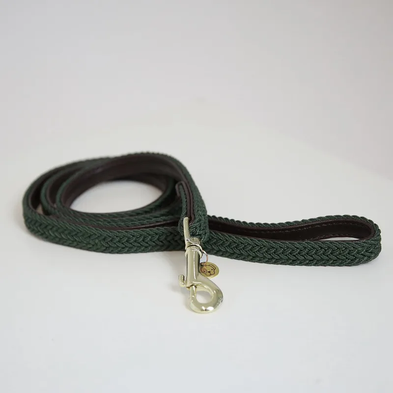Dogwear - Hondenriem - Gevlochten Nylon - 120cm de Kentucky Horsewear en Olijfgroen – photo produit