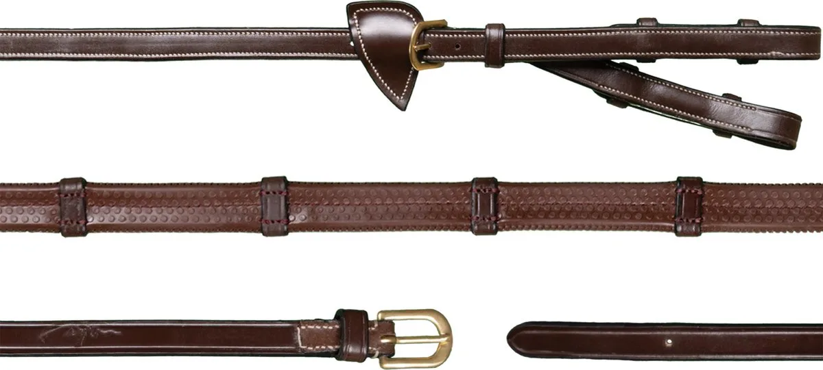 Dy'on - 1/2 Converter Rubberteugels met 7 leren passanten Full från Kentucky Horsewear i Brun – produktbild
