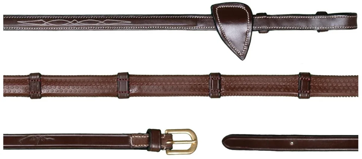 Dy'on - 1/2 Rubberteugels met 7 leren passanten de Kentucky Horsewear en Marron – photo produit