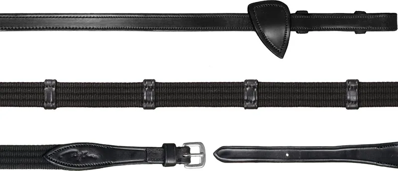 Dy'on - 5/8 Webband Teugels met 9 leren passanten Cob de Kentucky Horsewear en Noir – photo produit