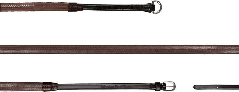 Dy'on - Dy'on - 1/2 Rubber Gogue Reins - Brown - Maat Full by Kentucky Horsewear in Brown – product photo