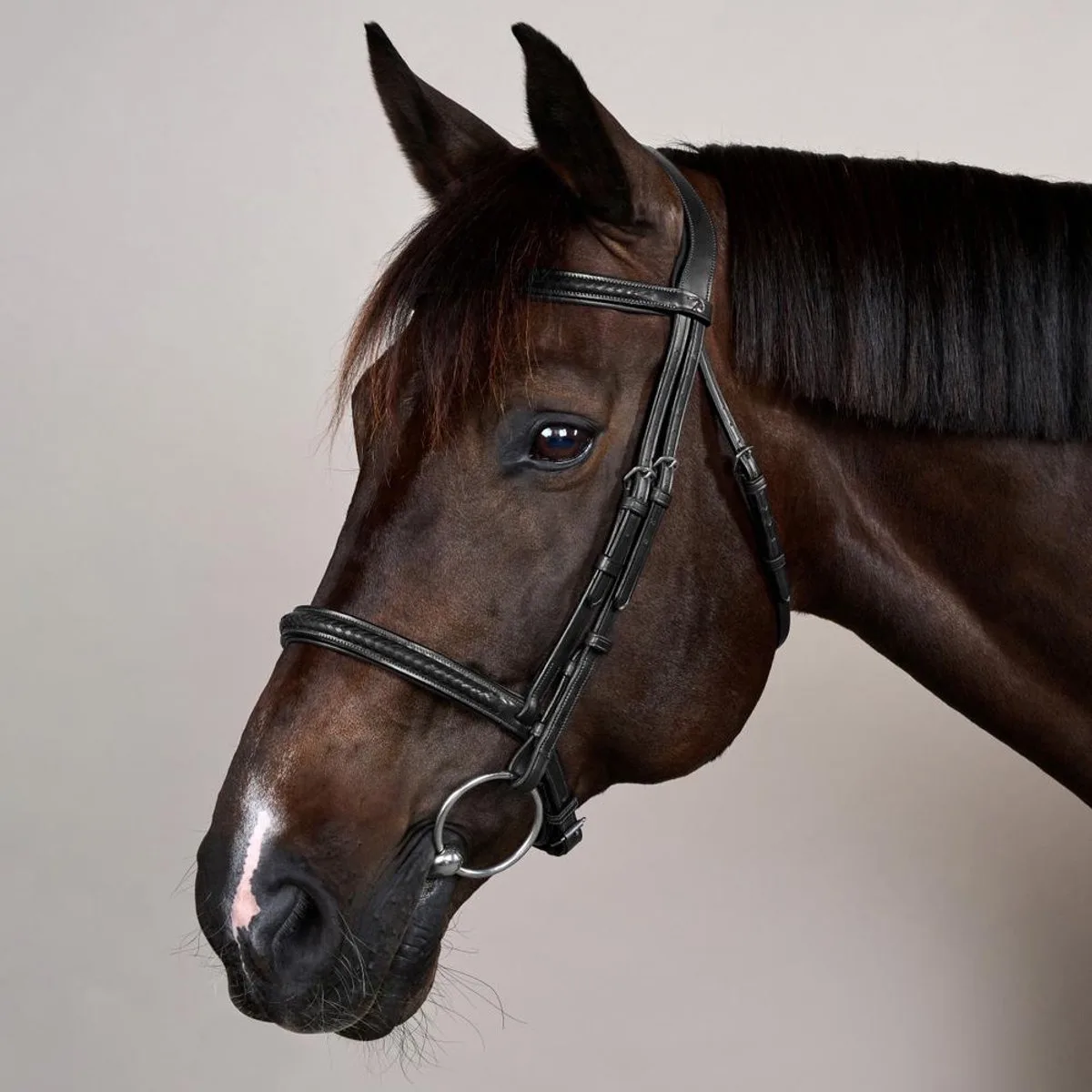 Dy'on - Gewoven Hoofdstel zonder Sperriem NE van Kentucky Horsewear in Zwart – productfoto