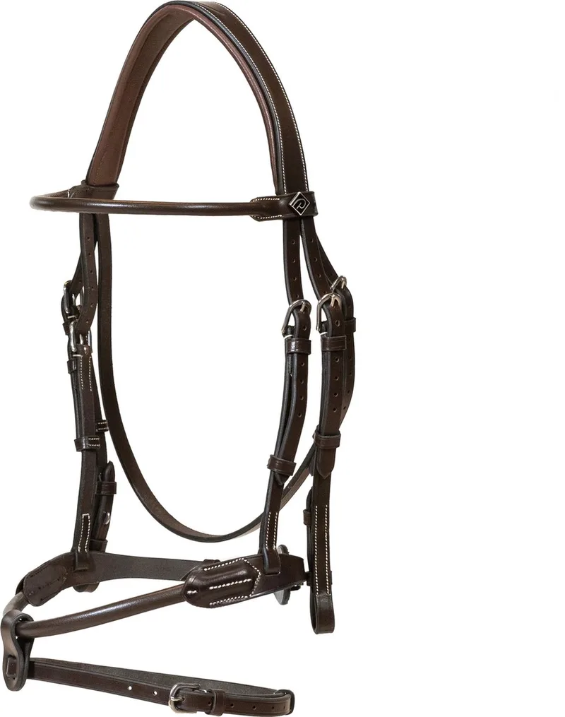 Dy'on - Rondgenaaid leren hoofdstel WO by Kentucky Horsewear in Brown – product photo