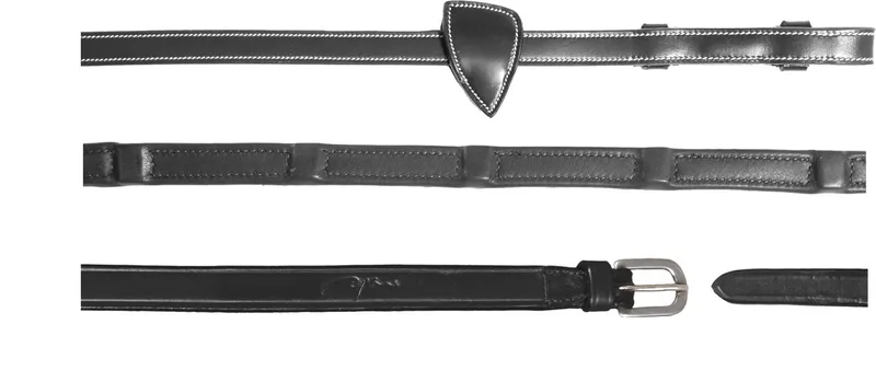 Dy'on - Teugels 1/2 in Soft leer met 8 geïntegreerde stops.COB/ZWART by Kentucky Horsewear in Black – product photo